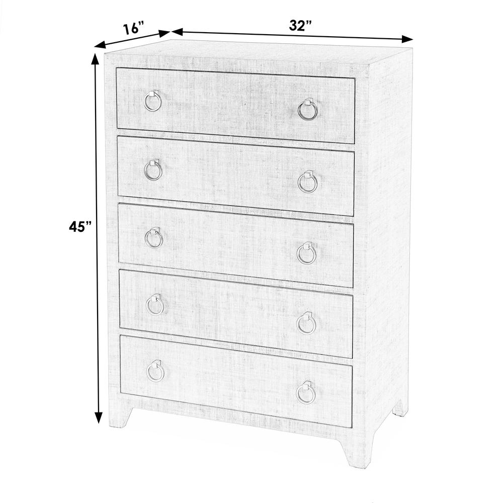 Bar Harbor 5 Drawer Raffia Dresser, Natural. Picture 7