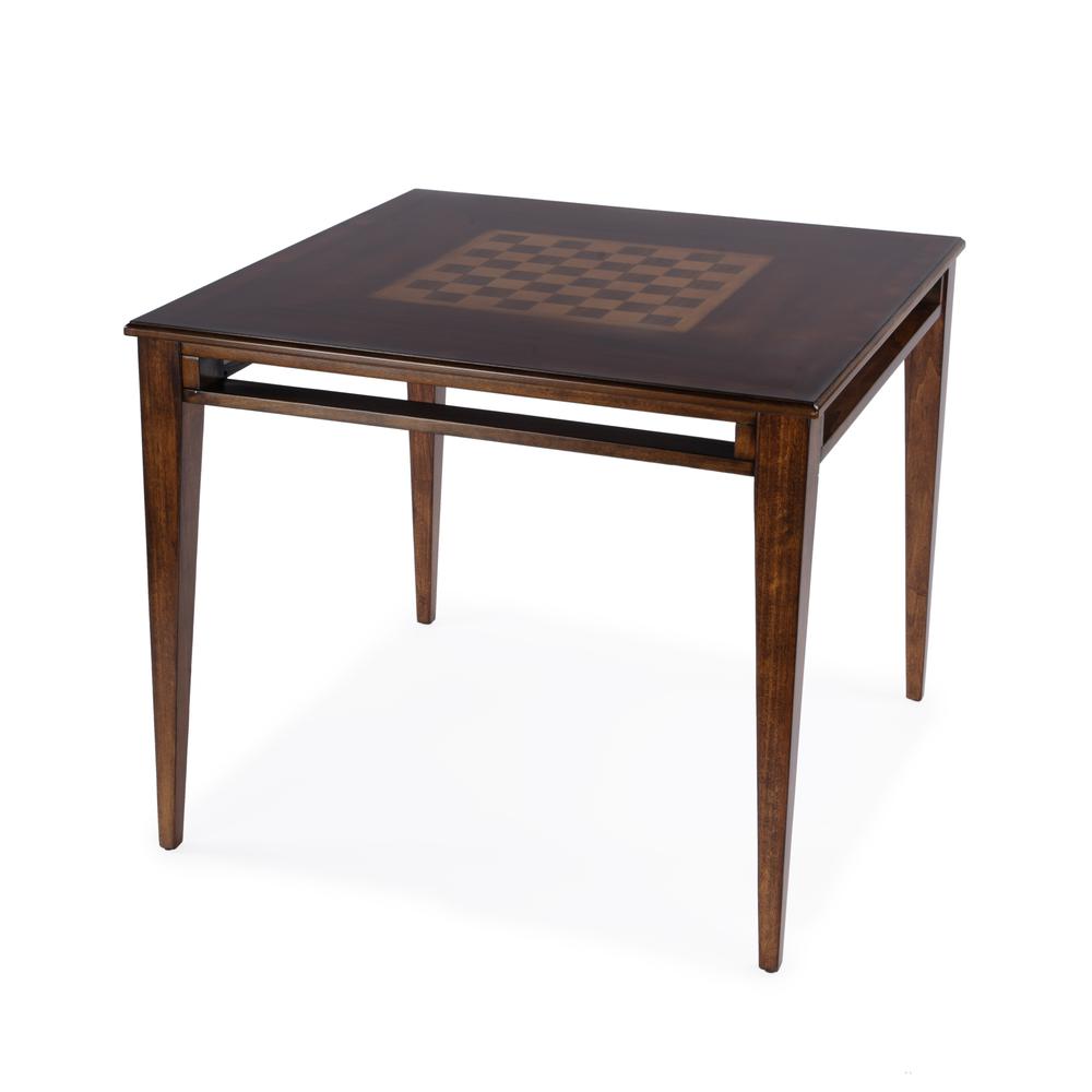 Daltrey 36" Square Game Table, Medium Brown. Picture 1