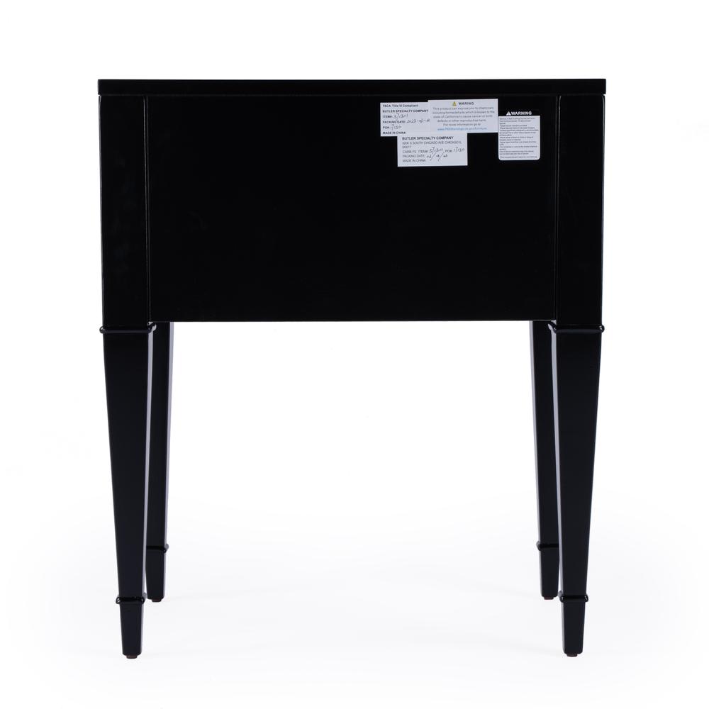 Kai 2 Drawer End Table, Black. Picture 5