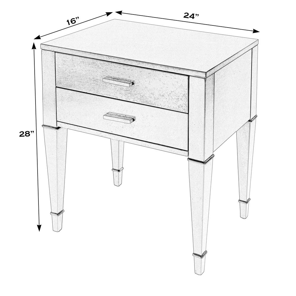 Kai 2 Drawer End Table, Black. Picture 7