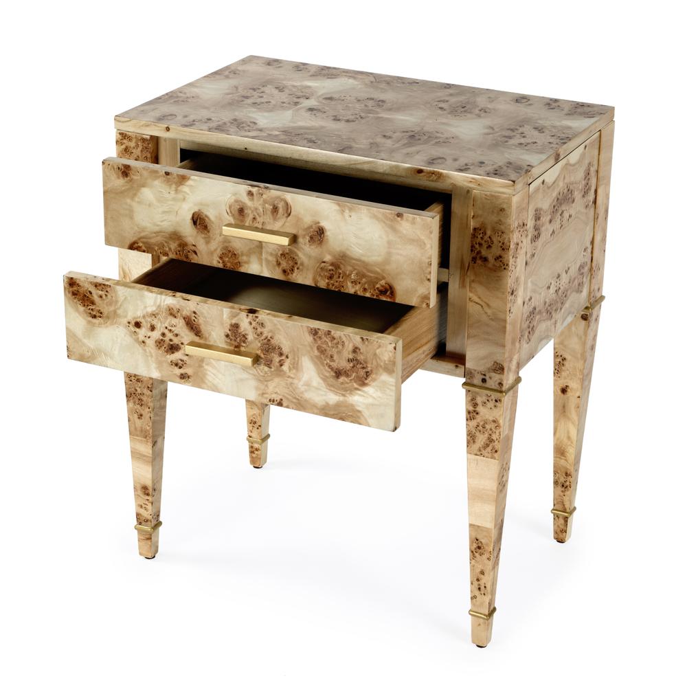 Kai 2 Drawer End Table, Light Brown. Picture 2