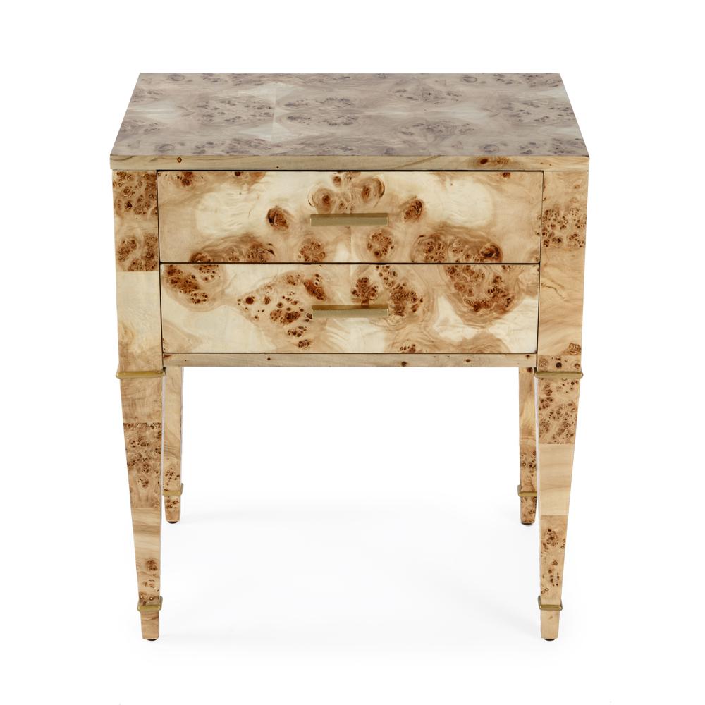 Kai 2 Drawer End Table, Light Brown. Picture 3