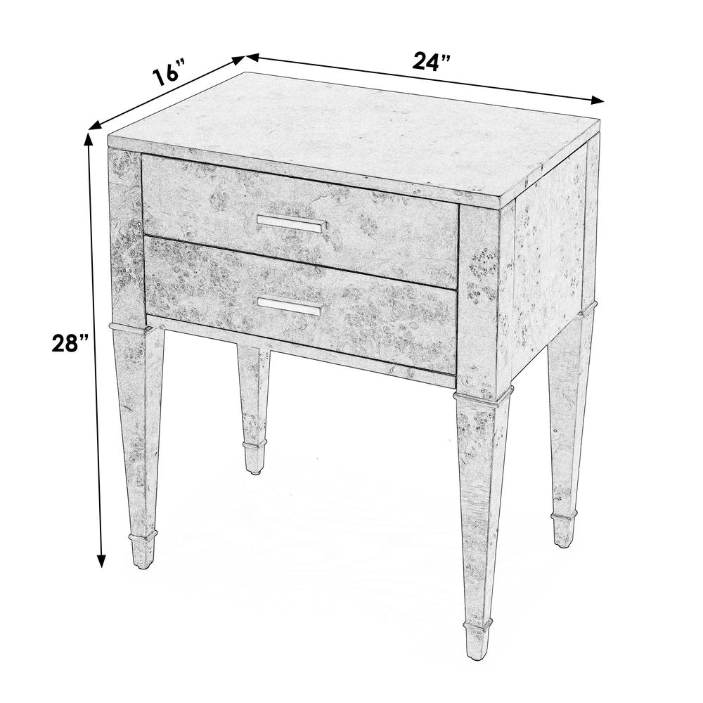 Kai 2 Drawer End Table, Light Brown. Picture 8