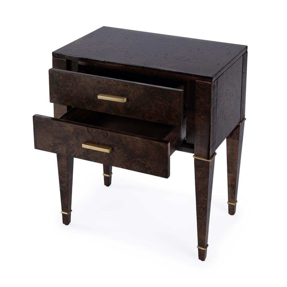Kai 2 Drawer End Table, Dark Brown. Picture 2