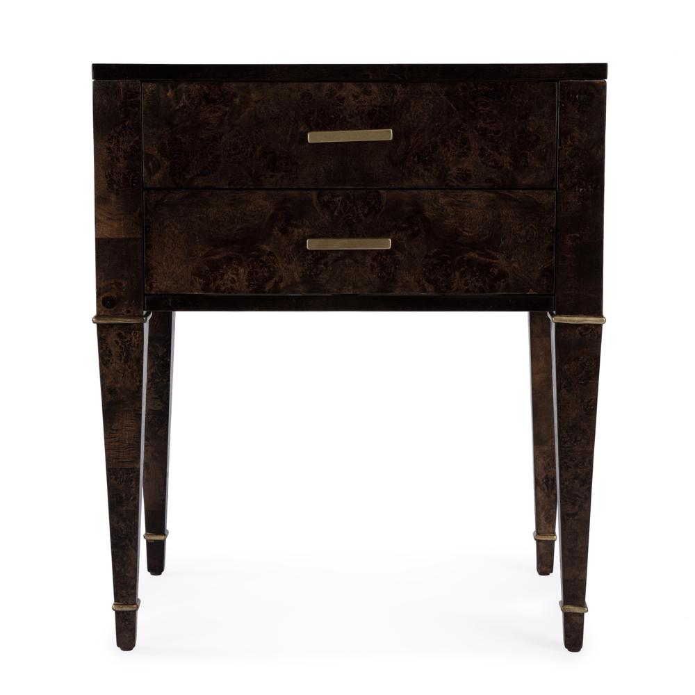 Kai 2 Drawer End Table, Dark Brown. Picture 4