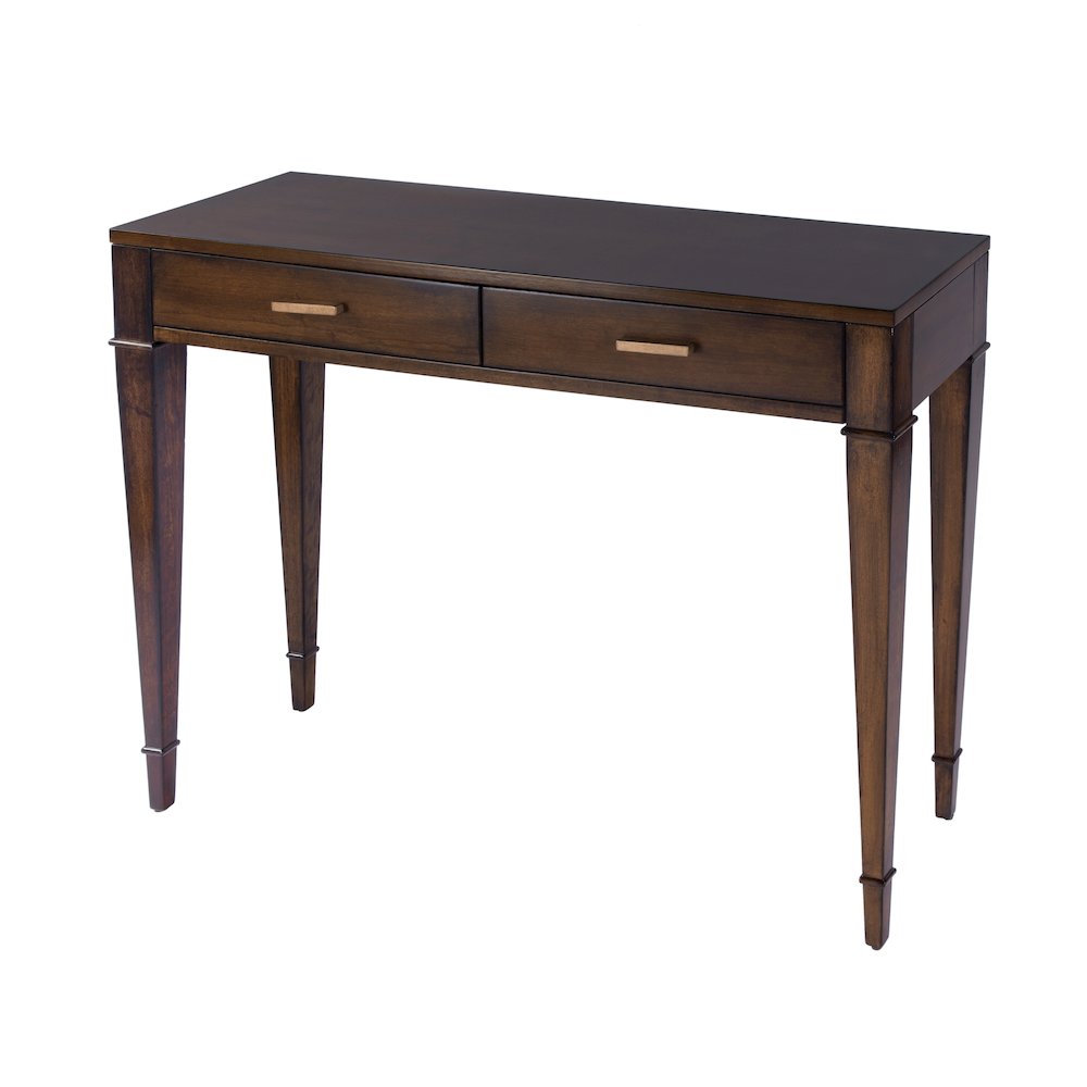Kai 2 Drawer 45" Wood Console Table, Medium Brown. Picture 1