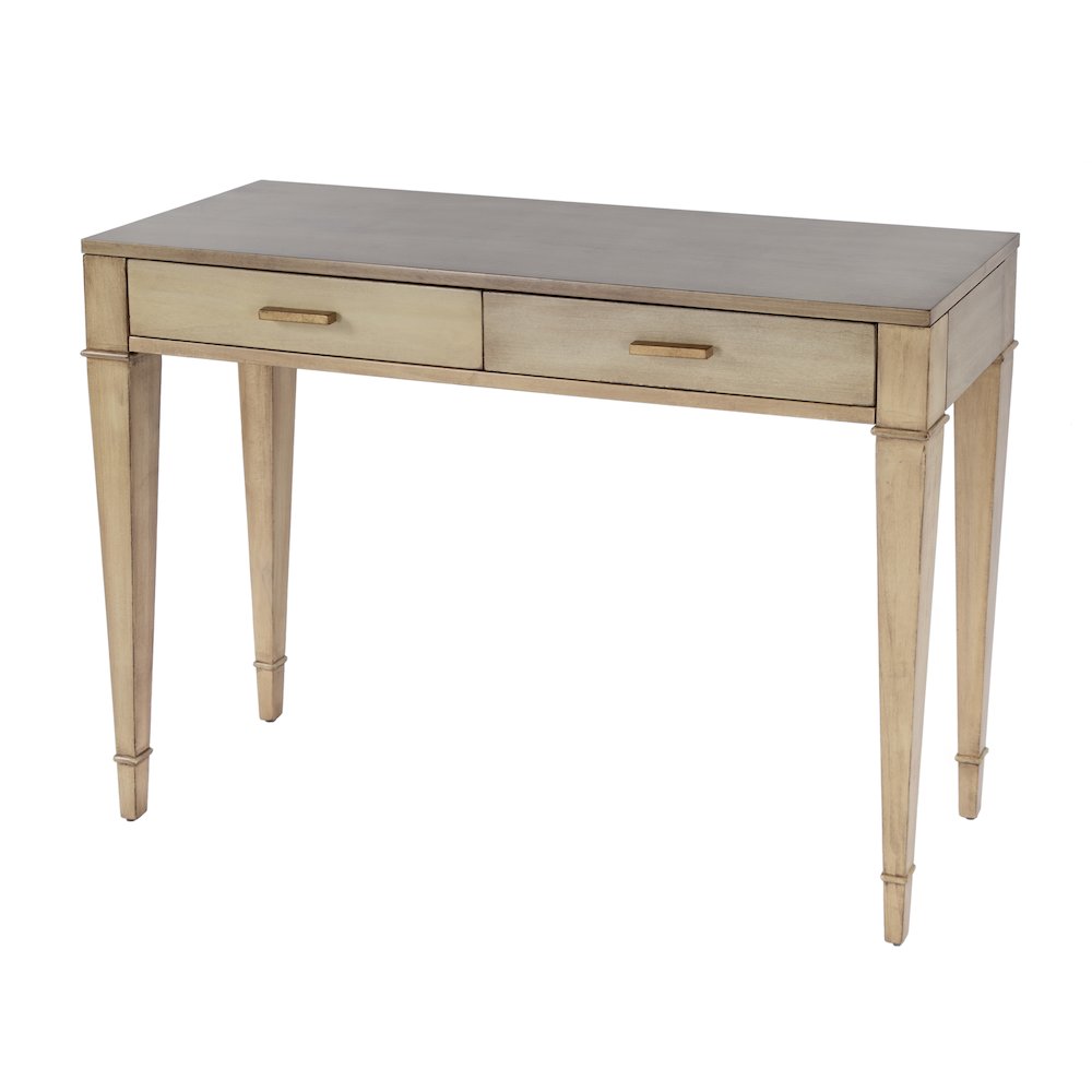 Kai 2 Drawer 45" Wood Console Table, Beige. Picture 1