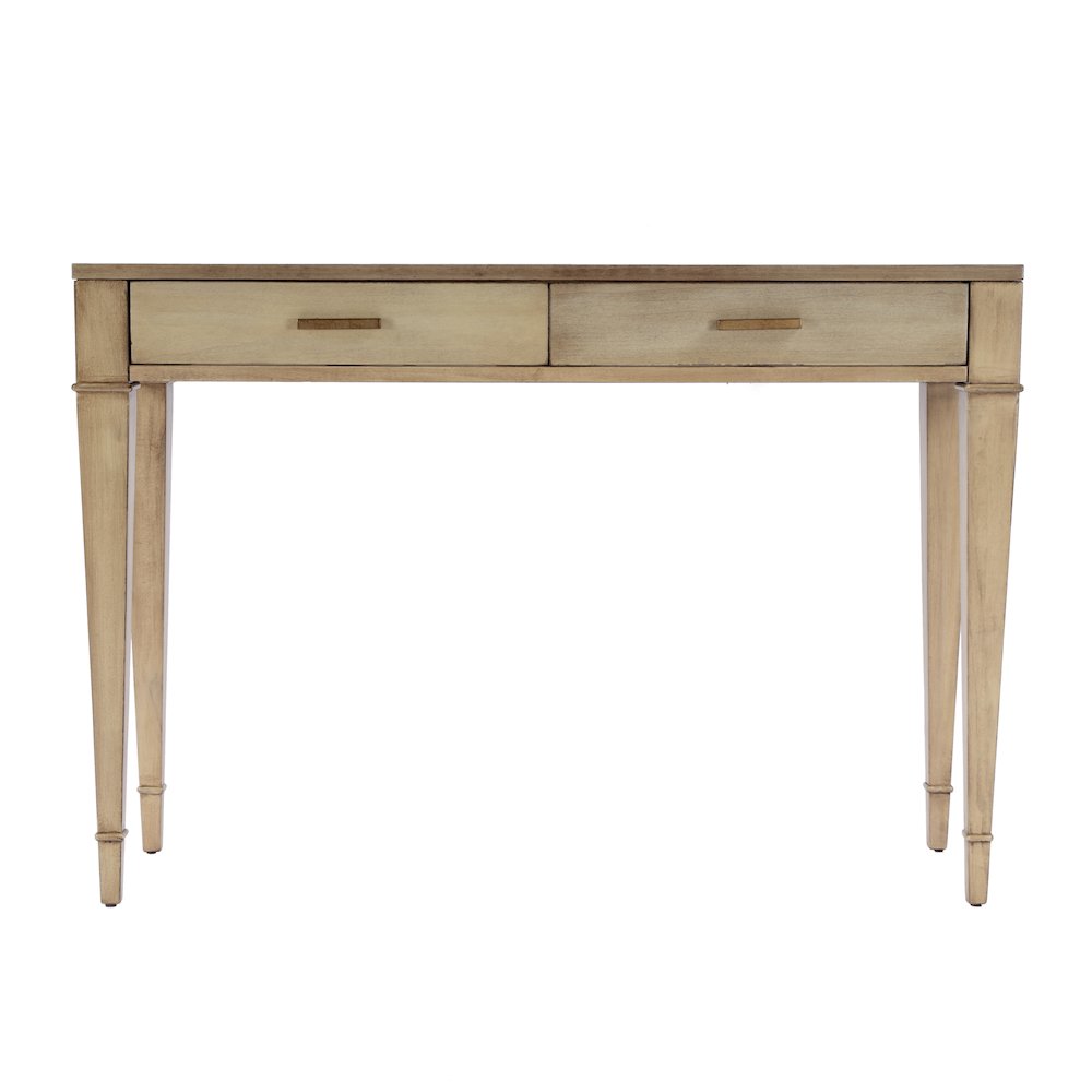 Kai 2 Drawer 45" Wood Console Table, Beige. Picture 4