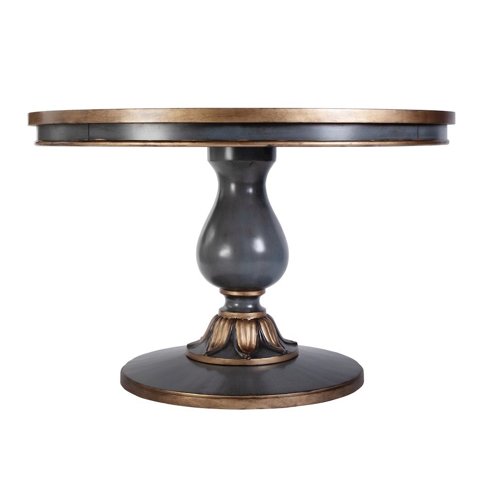 Evie 48 in. W Round Wood Single Pedestal Dining Table, Pastel Blue. Picture 4