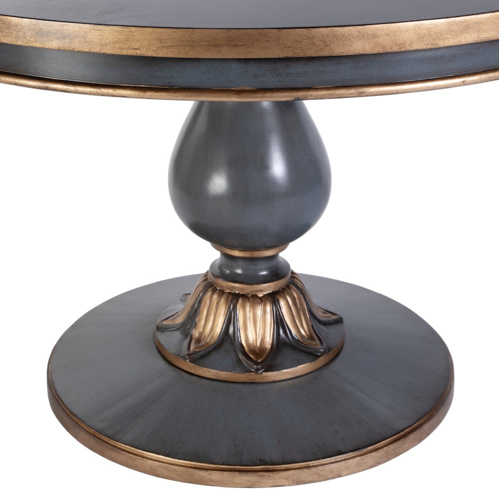 Evie 48 in. W Round Wood Single Pedestal Dining Table, Pastel Blue. Picture 5