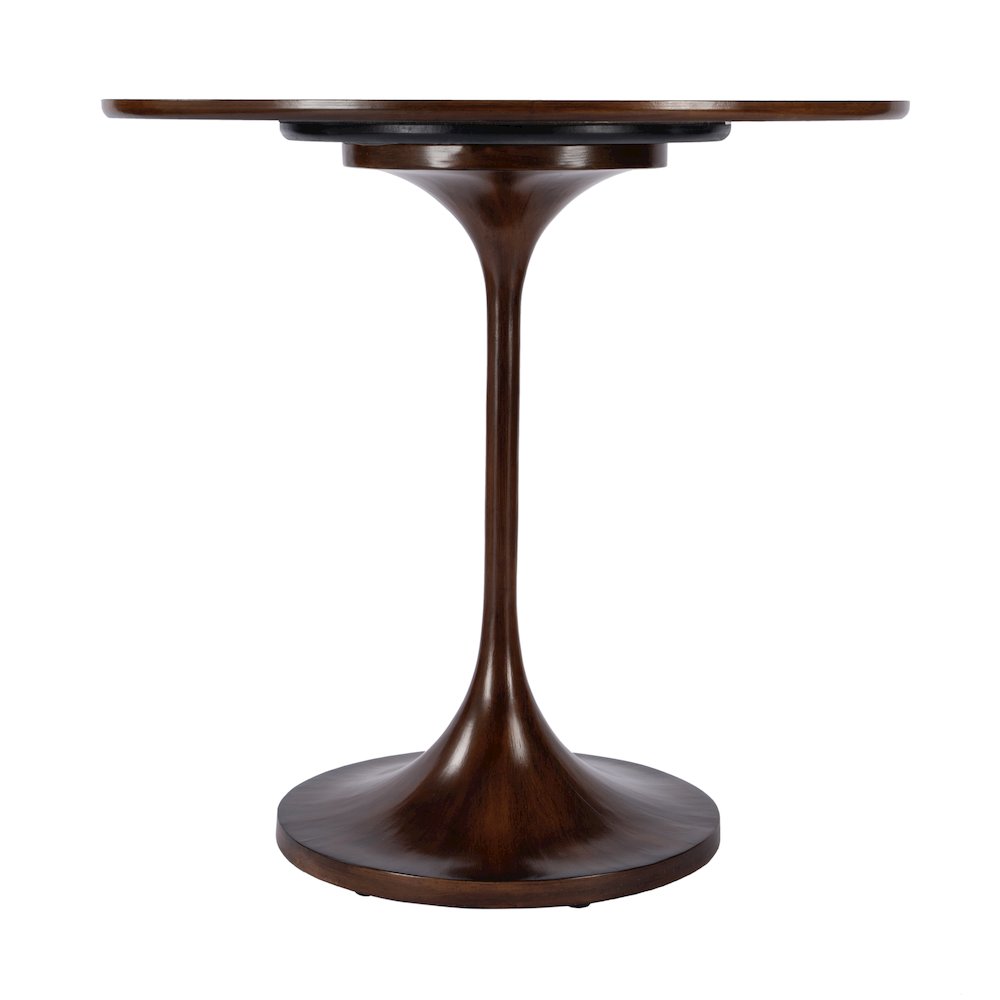 Francis 30" Round Pedestal Game Table, Medium Brown. Picture 5
