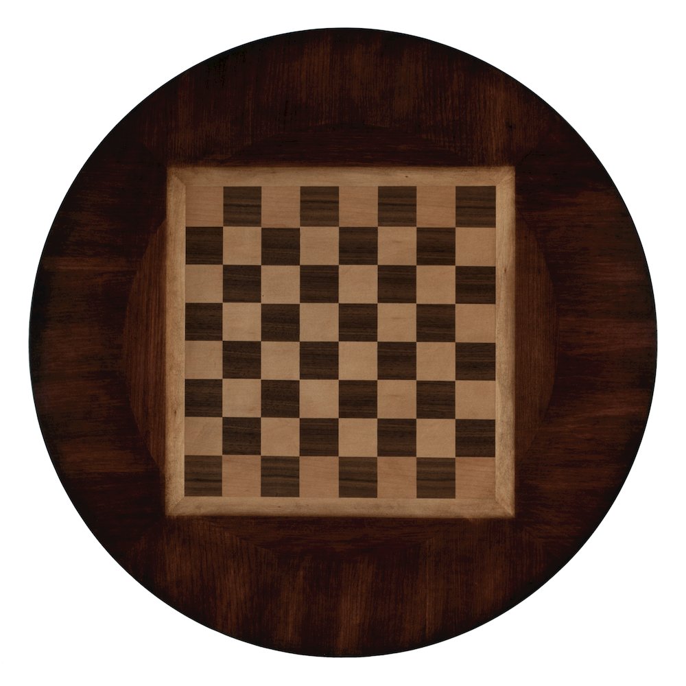 Francis 30" Round Pedestal Game Table, Medium Brown. Picture 6