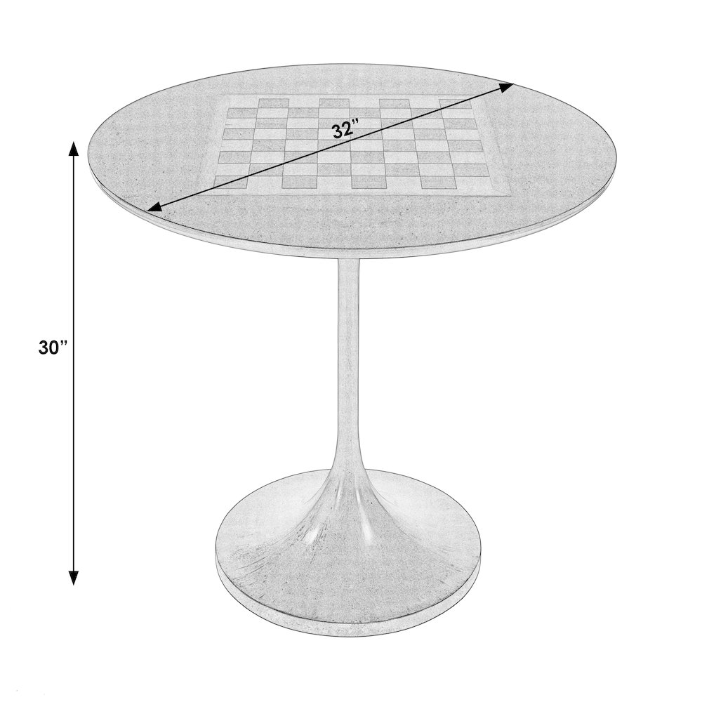 Francis 30" Round Pedestal Game Table, Medium Brown. Picture 3