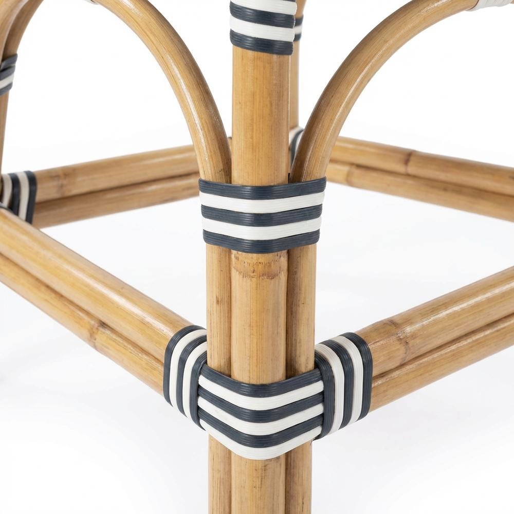 Rattan Low Back Counter Stool, Transitional Bar Stool for Dining Rooms. Picture 8