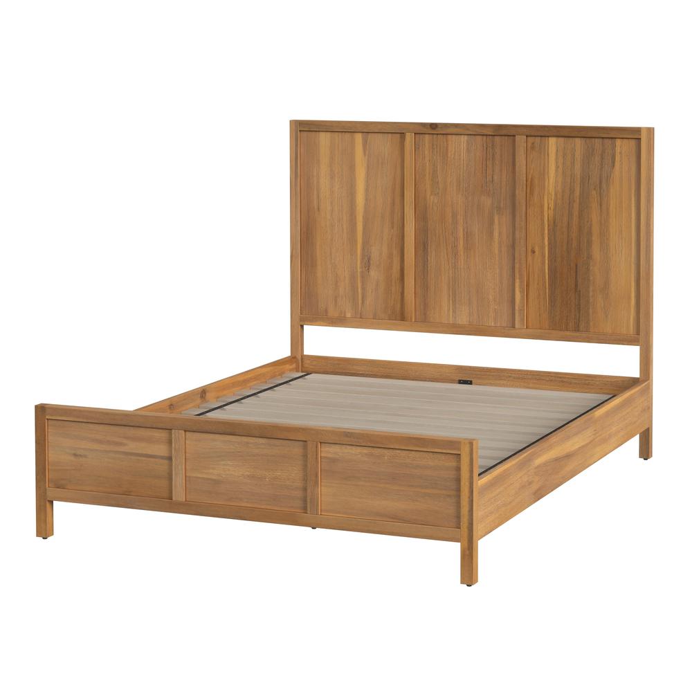 Lark Queen Size Bed, Light Brown. Picture 1