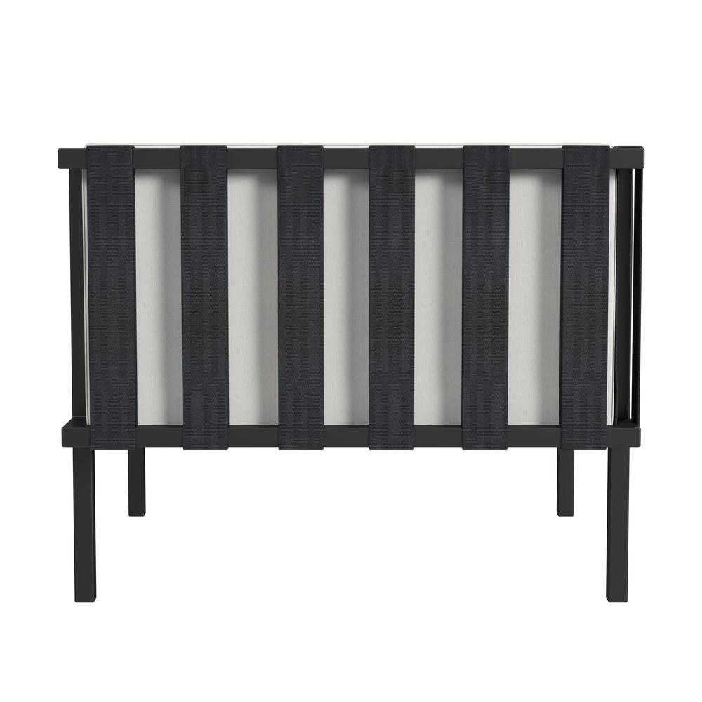 Norway Outdoor Club Chair with Cushion, Black and White. Picture 3