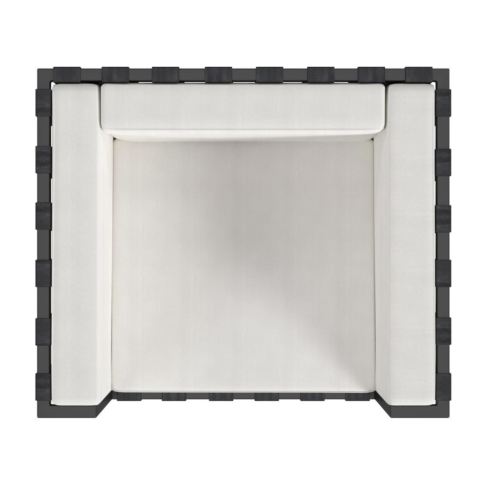 Norway Outdoor Club Chair with Cushion, Black and White. Picture 5