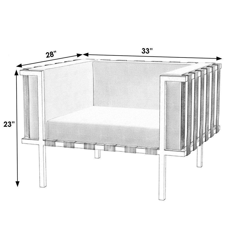 Norway Outdoor Club Chair with Cushion, Black and White. Picture 6