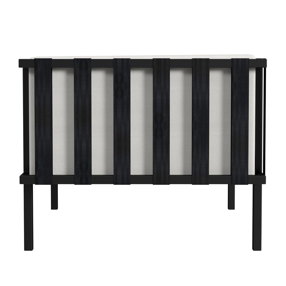 Norway Outdoor Patio Sofa with Cushions, Black and White. Picture 3