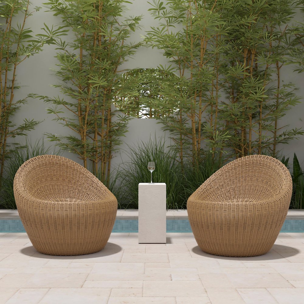 Delmar Rattan Outdoor Nest Chair, Natural. Picture 2