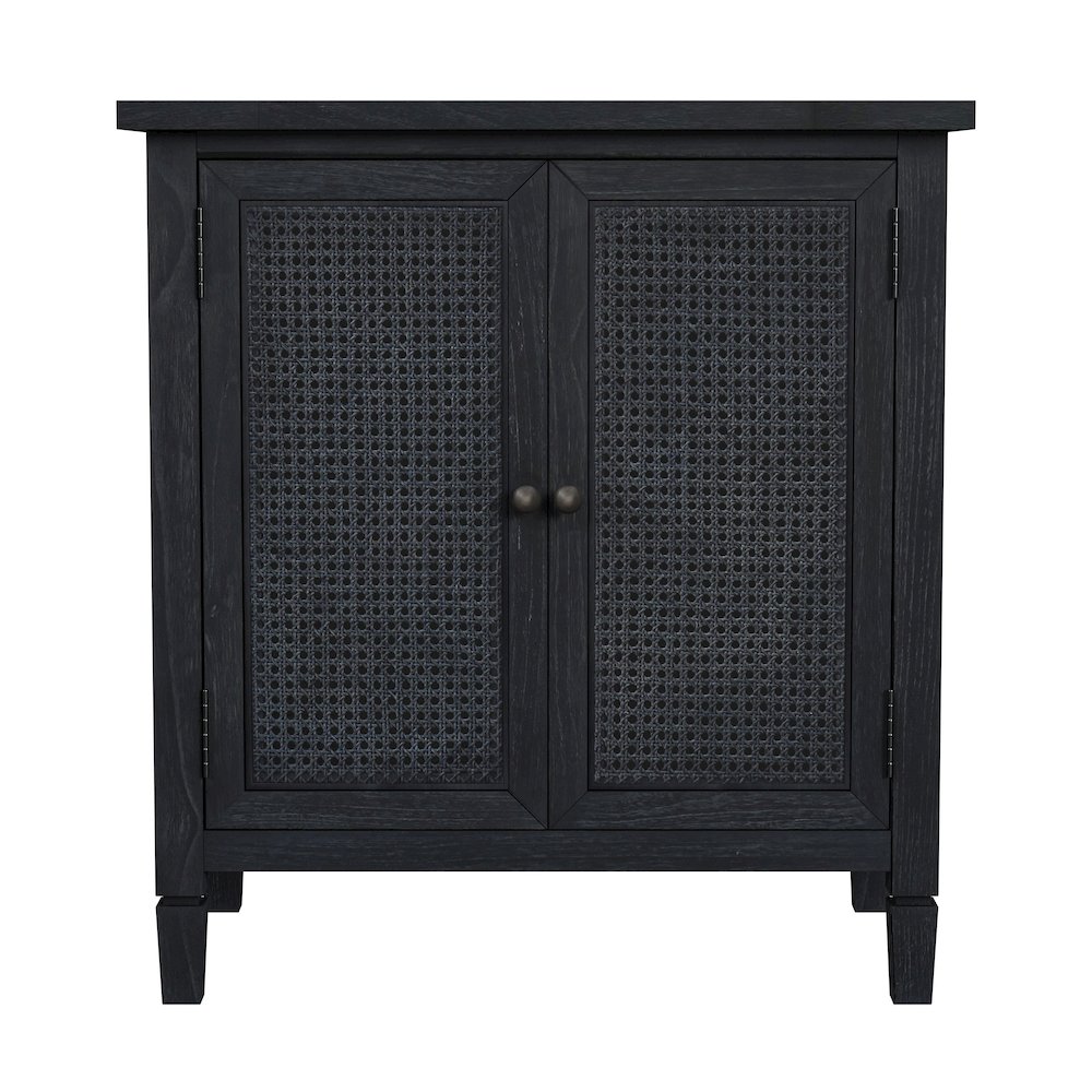 Flagstaff 2-Door Cane Cabinet, Black. Picture 2