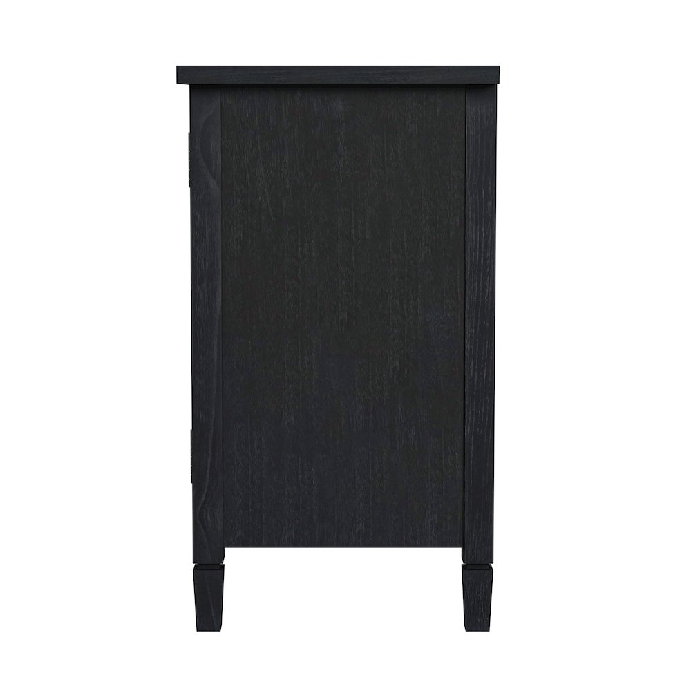 Flagstaff 2-Door Cane Cabinet, Black. Picture 3