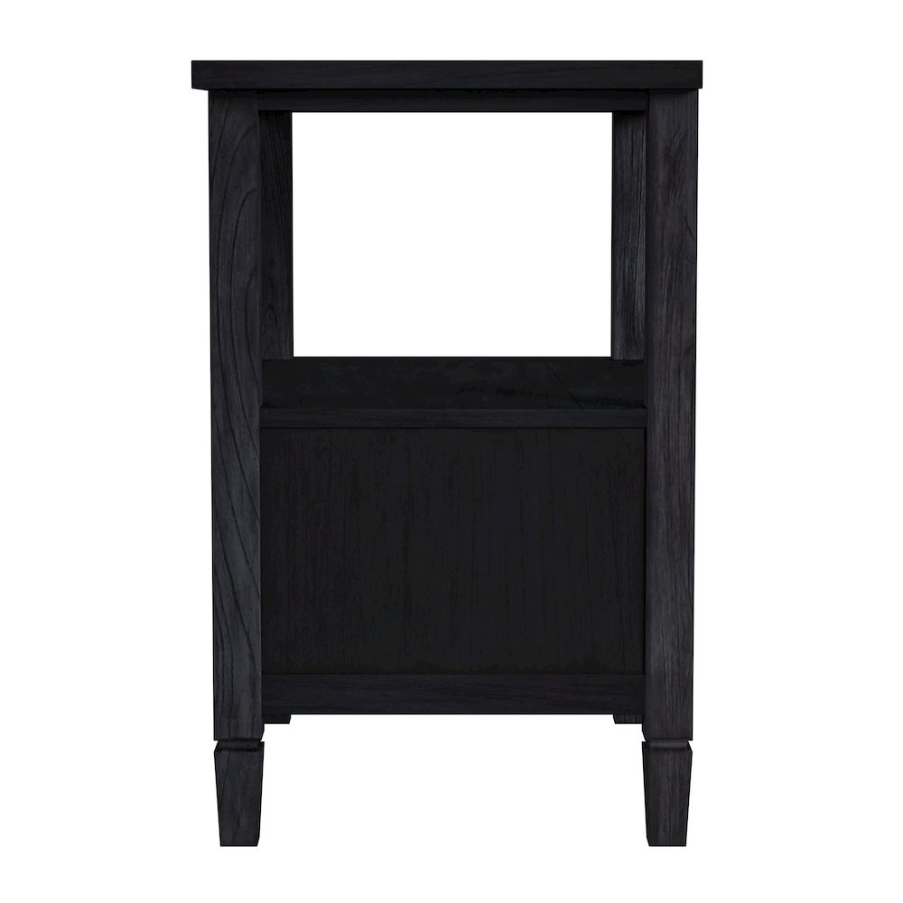 Flagstaff 1-Drawer Cane Nightstand, Black. Picture 3