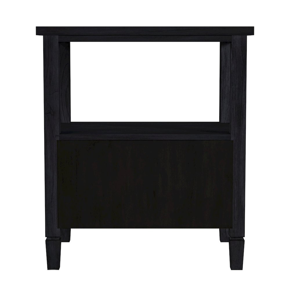 Flagstaff 1-Drawer Cane Nightstand, Black. Picture 4