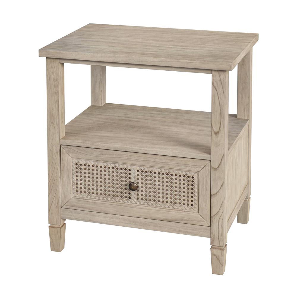 Flagstaff 1-Drawer Cane Nightstand, Natural. Picture 1