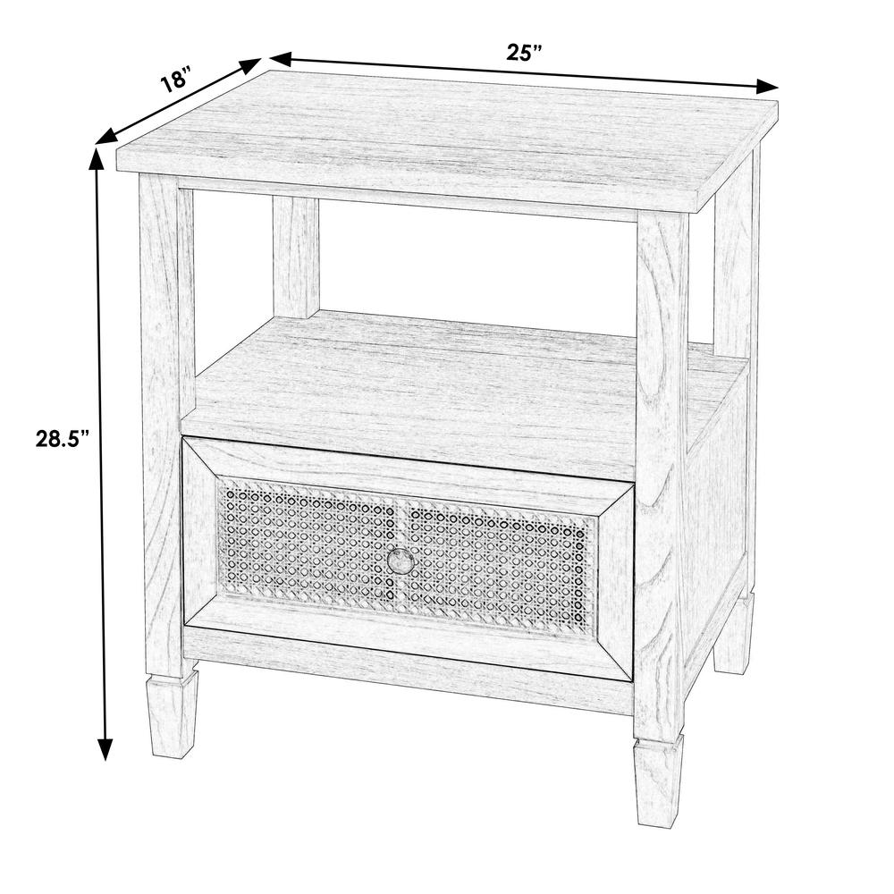 Flagstaff 1-Drawer Cane Nightstand, Natural. Picture 6