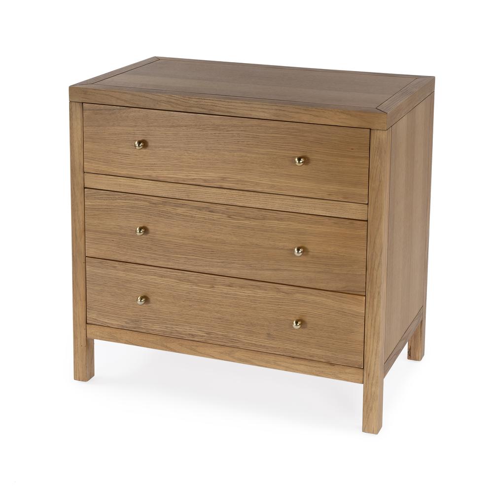 Nora 3-Drawer Chest, Brown. Picture 1