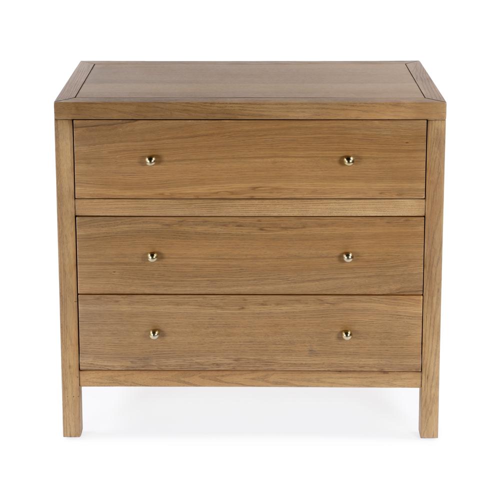 Nora 3-Drawer Chest, Brown. Picture 3