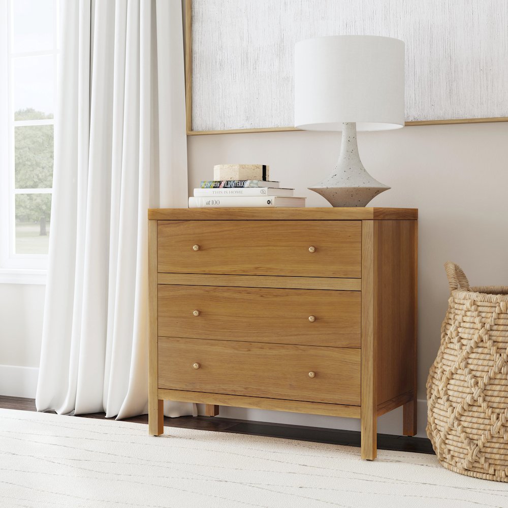 Nora 3-Drawer Chest, Brown. Picture 9