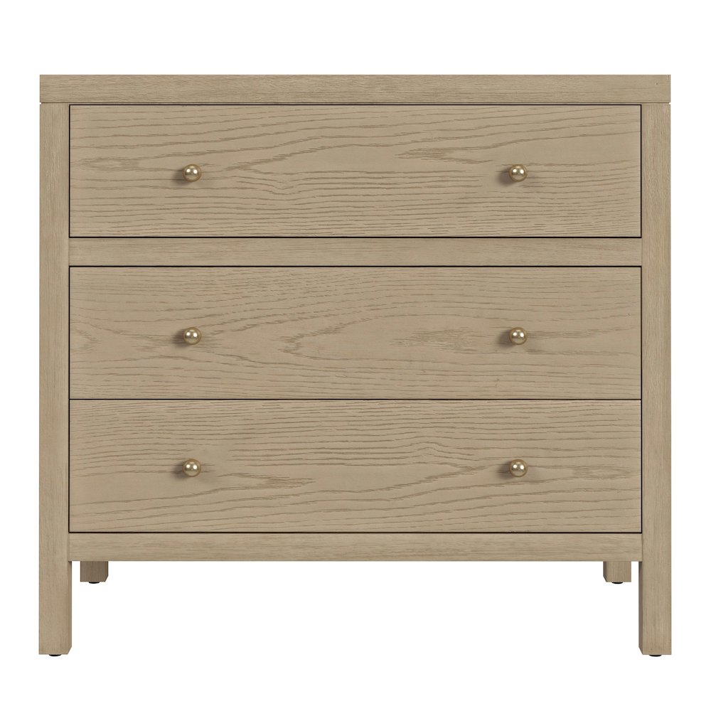 Nora 34 in. W Wood 3 Drawer Chest, Light Brown. Picture 3