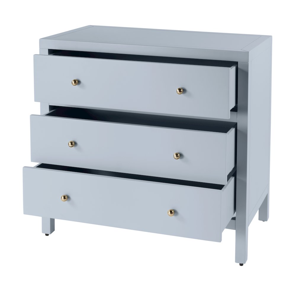 Nora 34 in. W Wood 3 Drawer Chest, Light Blue. Picture 4
