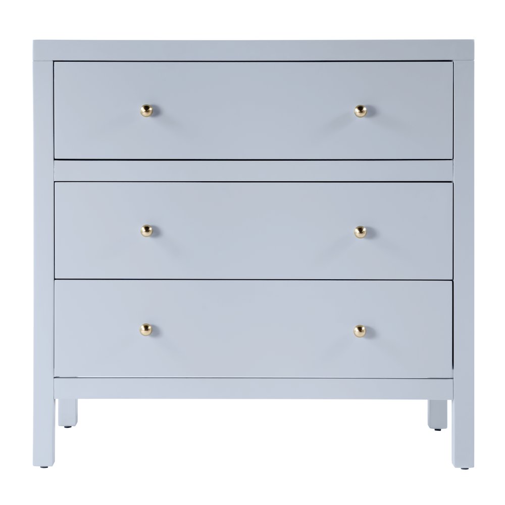 Nora 34 in. W Wood 3 Drawer Chest, Light Blue. Picture 5