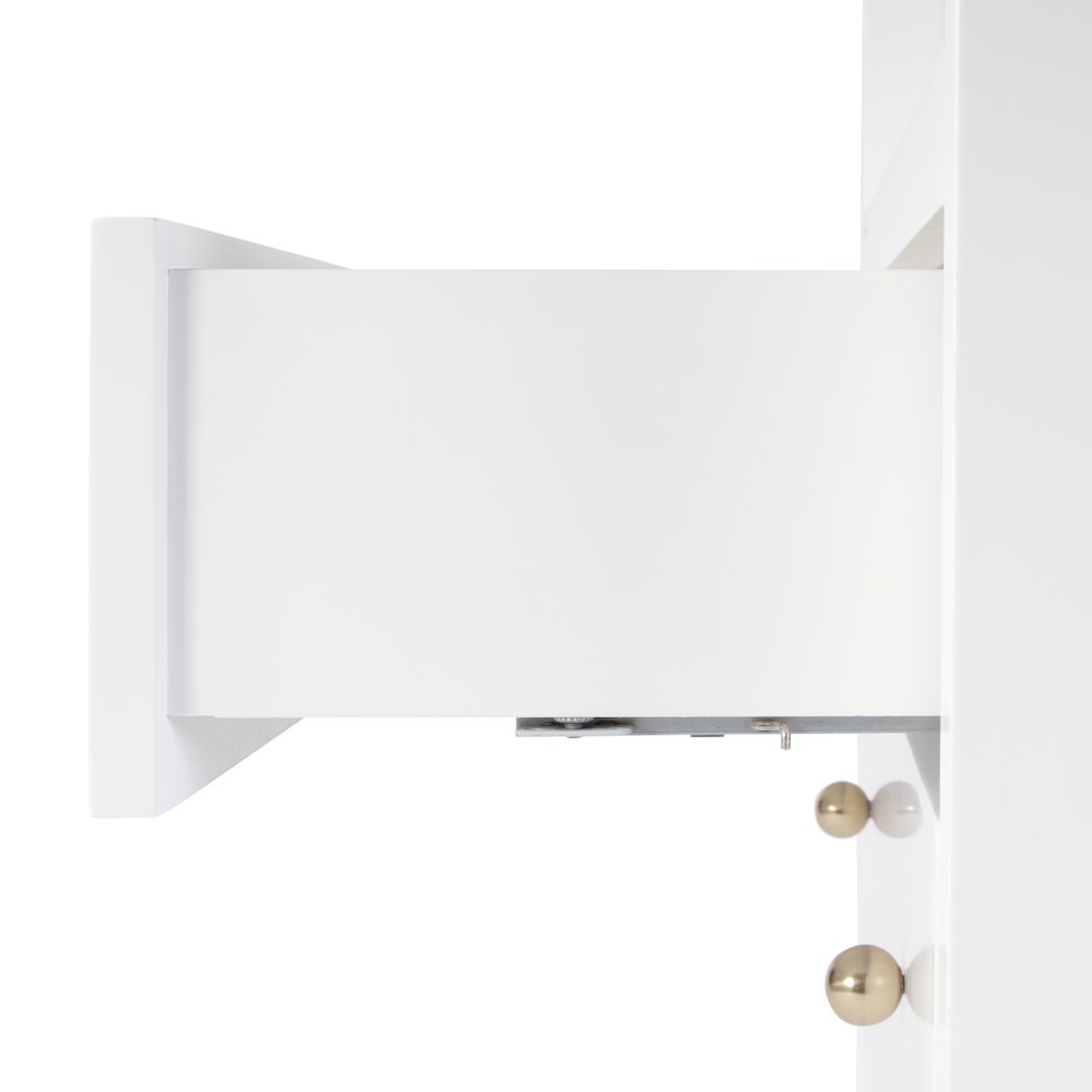 Nora 2-Drawer Wide Nightstand, White. Picture 5