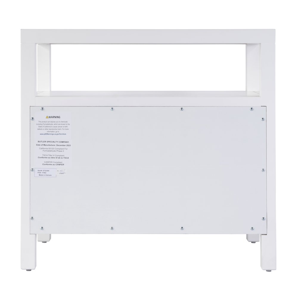 Nora 2-Drawer Wide Nightstand, White. Picture 6