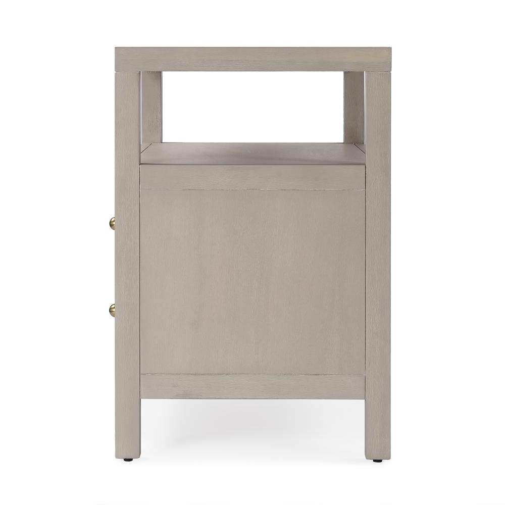 Nora 2-Drawer Wide Nightstand, Taupe. Picture 5