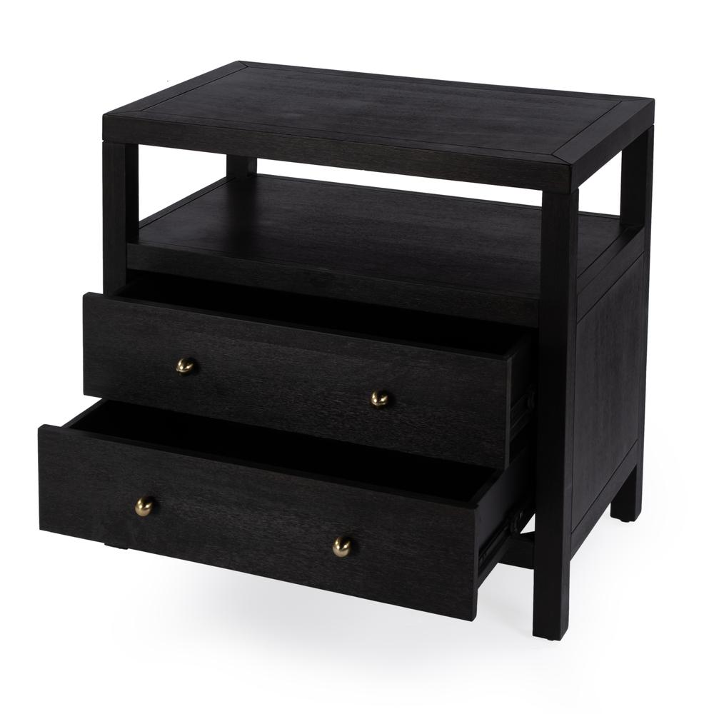 Nora 2-Drawer Wide Nightstand, Coffee. Picture 2