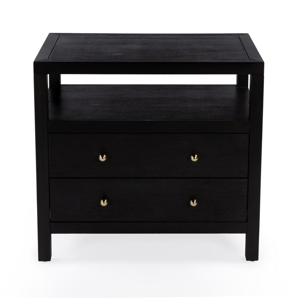 Nora 2-Drawer Wide Nightstand, Coffee. Picture 3