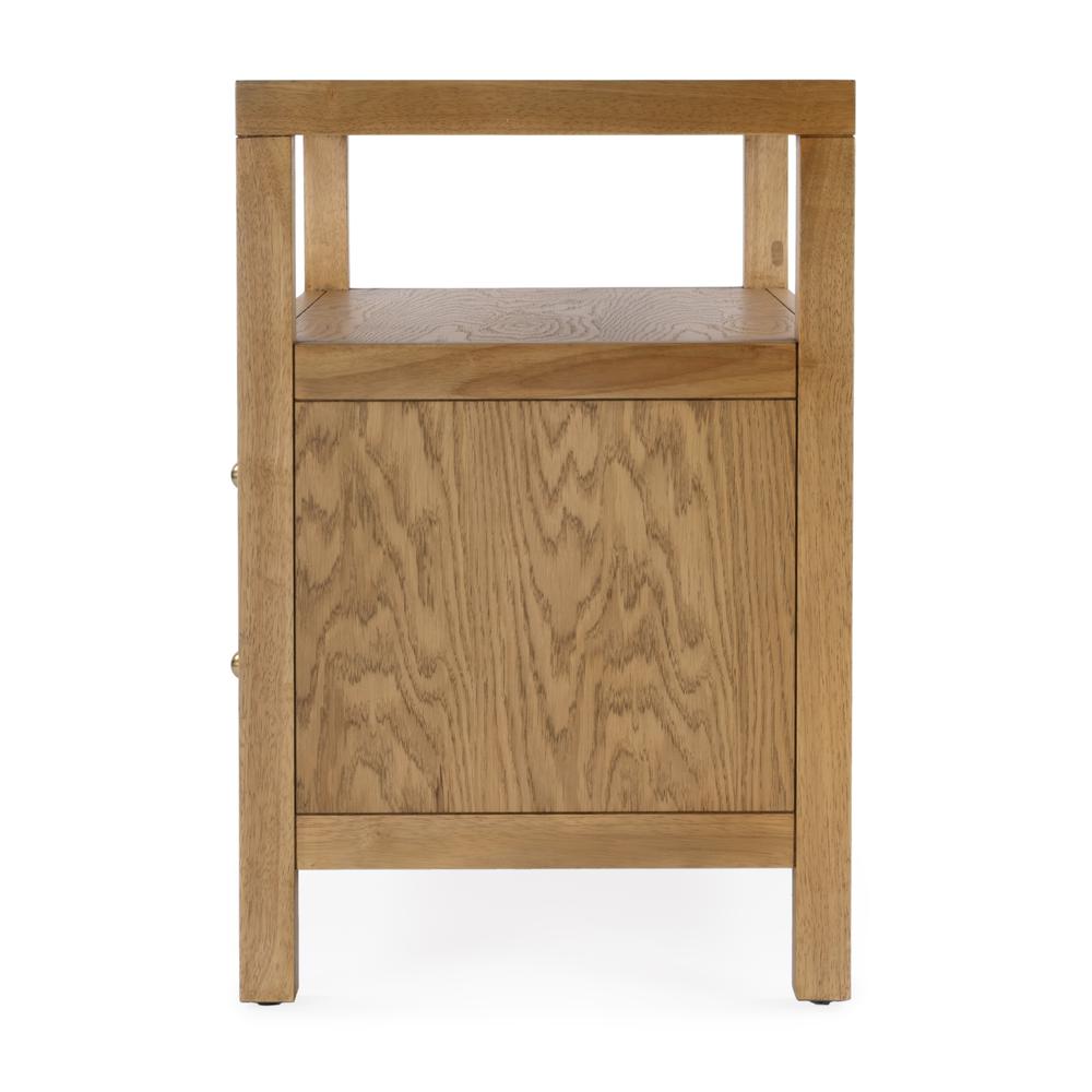 Nora 2-Drawer Wide Nightstand, Brown. Picture 4