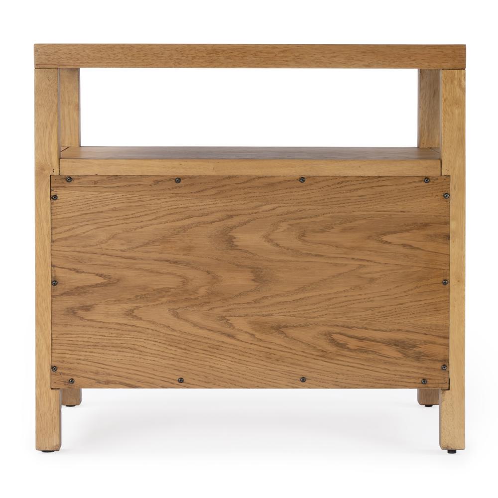 Nora 2-Drawer Wide Nightstand, Brown. Picture 5