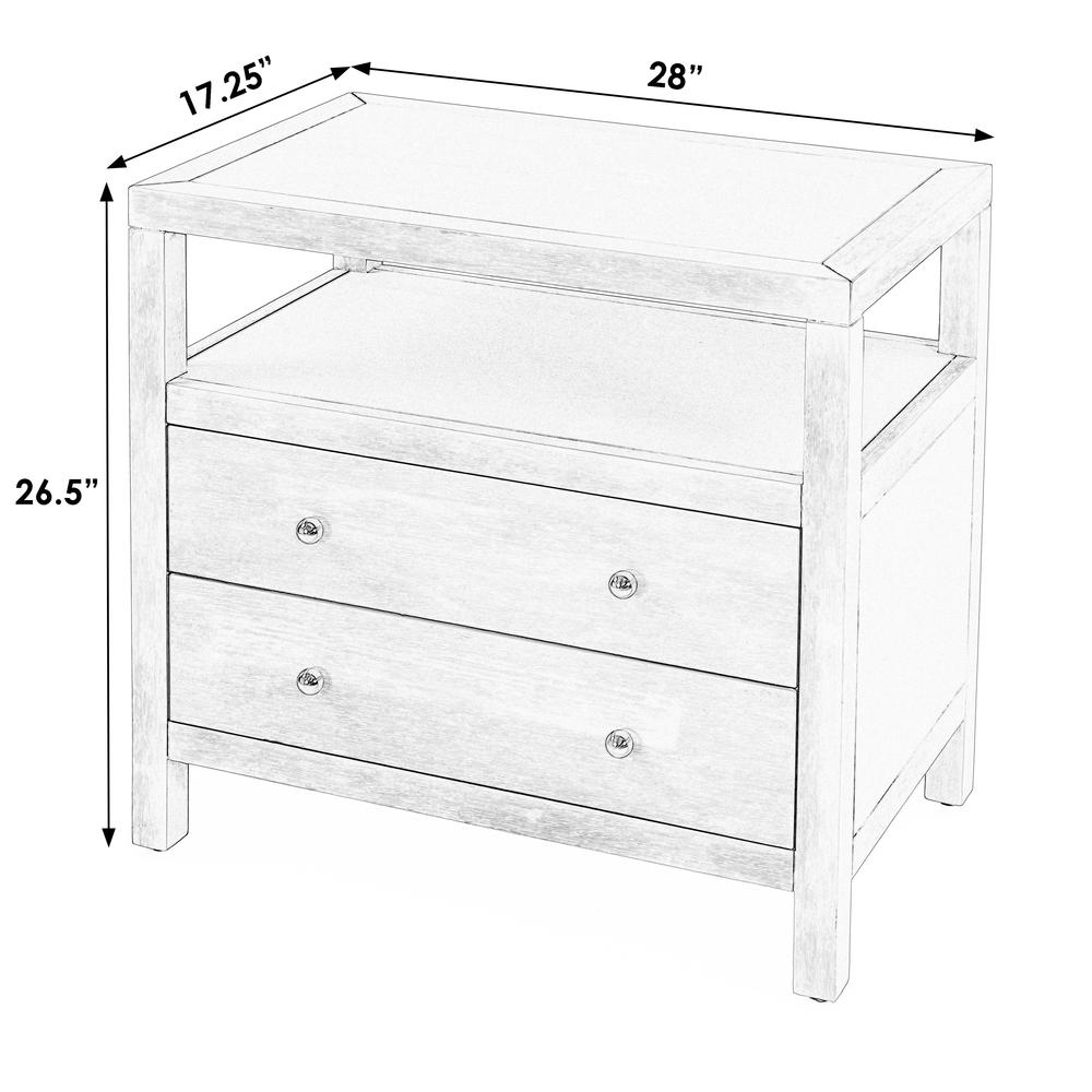 Nora 2-Drawer Wide Nightstand, Brown. Picture 7