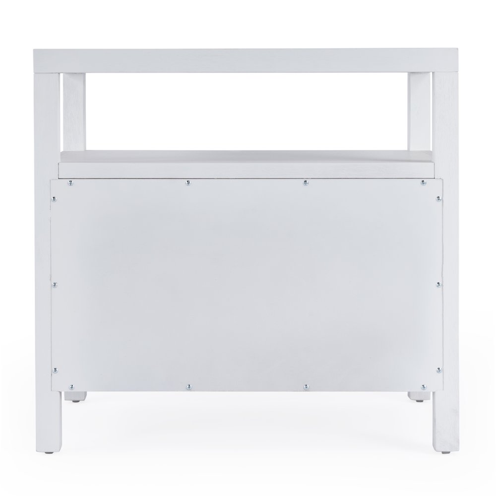 Nora 2-Drawer Wide Nightstand, White. Picture 5