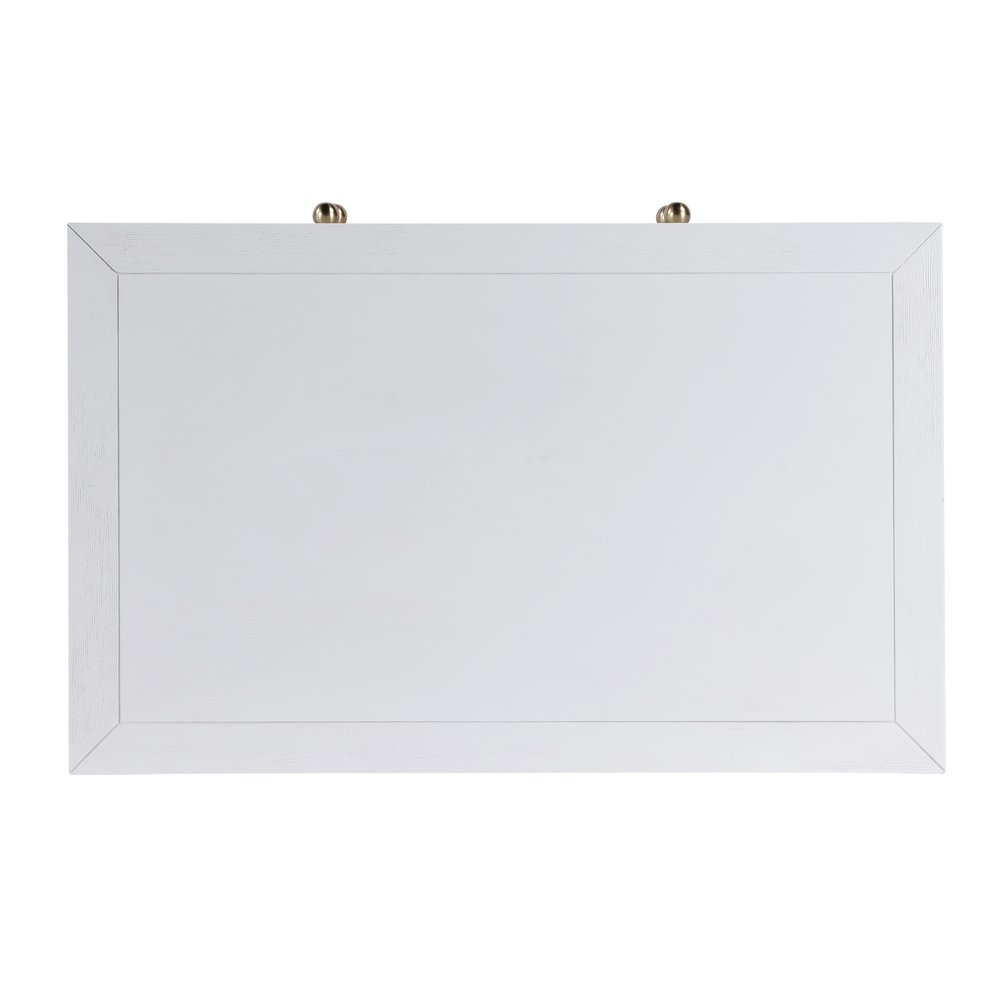 Nora 2-Drawer Wide Nightstand, White. Picture 6