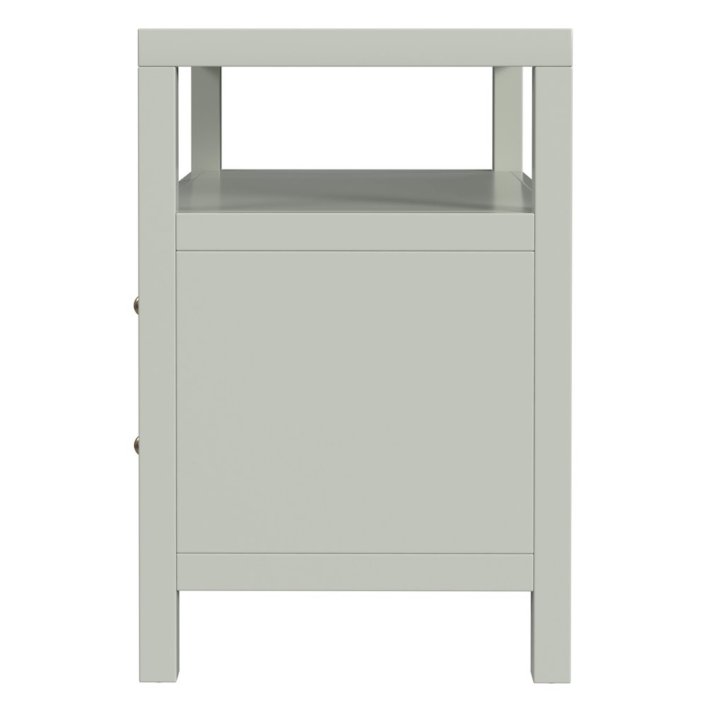Nora 2-Drawer Wide Nightstand, Green. Picture 3