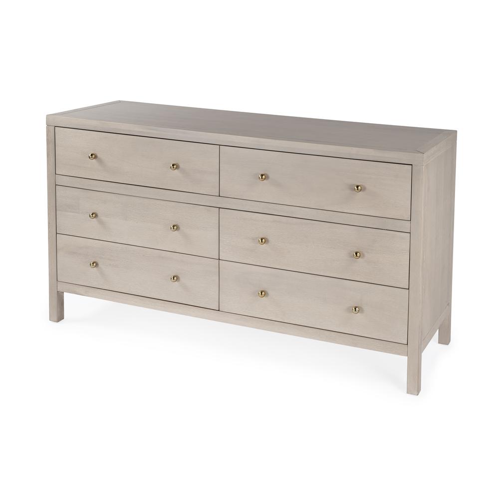 Nora 6-Drawer Dresser, Taupe. Picture 1