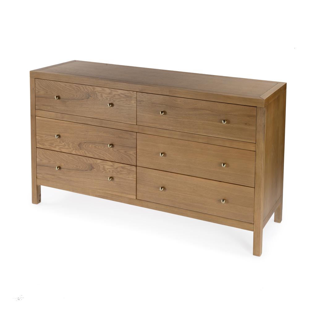 Nora 6-Drawer Dresser, Brown. Picture 1