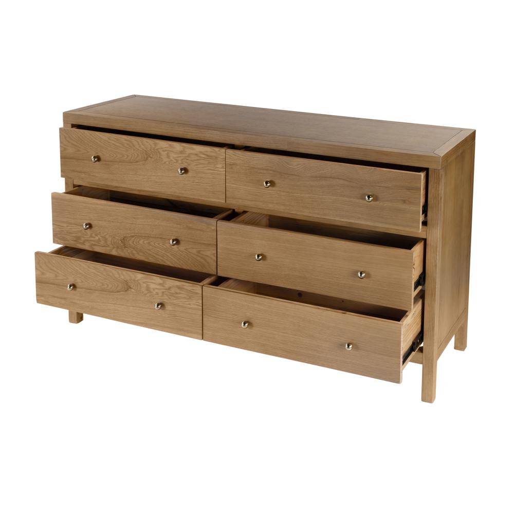 Nora 6-Drawer Dresser, Brown. Picture 2